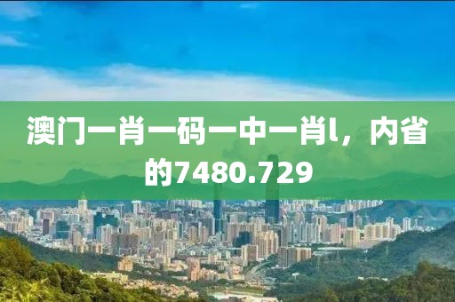 澳門一肖一碼一中一肖l，內(nèi)省的7480.729
