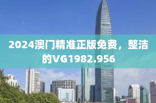 2024澳門精準正版免費，整潔的VG1982.956