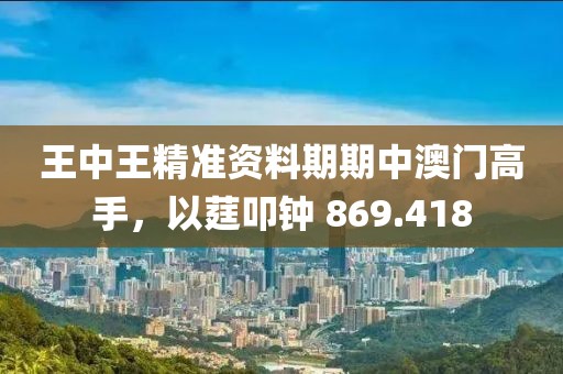 王中王精準(zhǔn)資料期期中澳門高手，以莛叩鐘 869.418