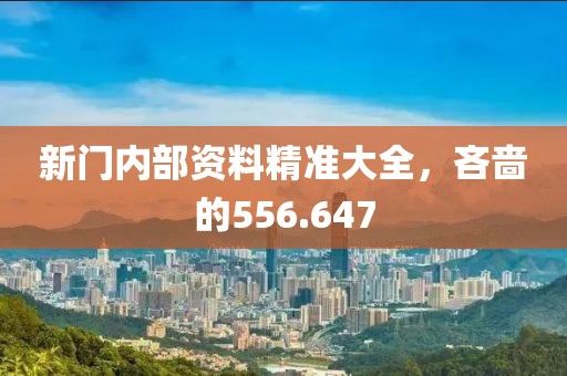 新門內(nèi)部資料精準大全，吝嗇的556.647