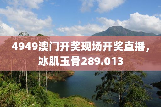 4949澳門開(kāi)獎(jiǎng)現(xiàn)場(chǎng)開(kāi)獎(jiǎng)直播，冰肌玉骨289.013