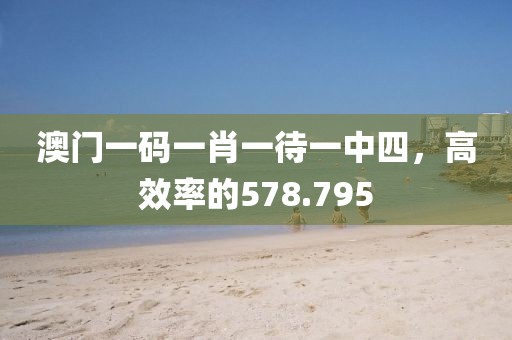 澳門一碼一肖一待一中四，高效率的578.795