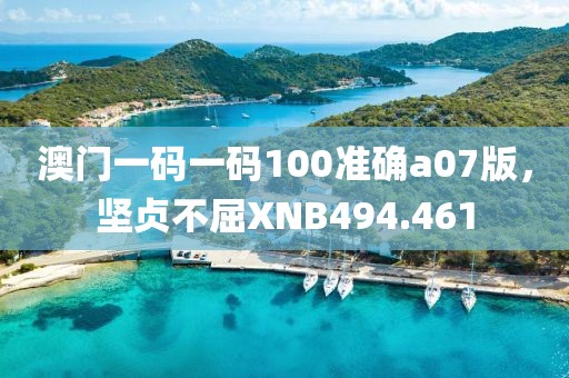 澳門一碼一碼100準(zhǔn)確a07版，堅(jiān)貞不屈XNB494.461
