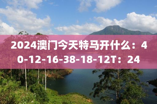 2024澳門今天特馬開什么：40-12-16-38-18-12T：24