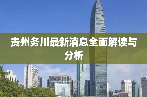 貴州務(wù)川最新消息全面解讀與分析