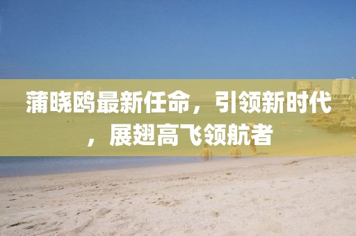 蒲曉鷗最新任命，引領(lǐng)新時代，展翅高飛領(lǐng)航者