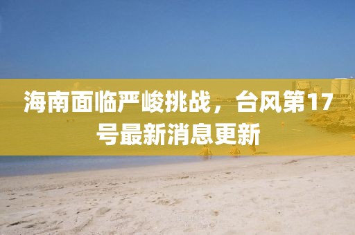 海南面臨嚴(yán)峻挑戰(zhàn)，臺(tái)風(fēng)第17號(hào)最新消息更新