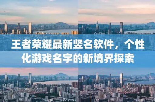 王者榮耀最新豎名軟件，個(gè)性化游戲名字的新境界探索