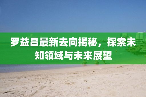 羅益昌最新去向揭秘，探索未知領(lǐng)域與未來(lái)展望