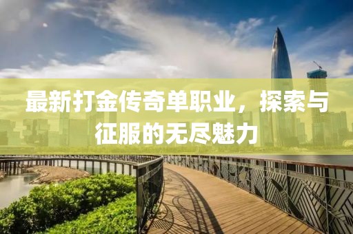 最新打金傳奇單職業(yè)，探索與征服的無盡魅力