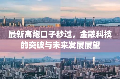 最新高炮口子秒過，金融科技的突破與未來發(fā)展展望