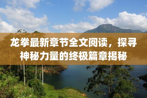 龍拳最新章節(jié)全文閱讀，探尋神秘力量的終極篇章揭秘