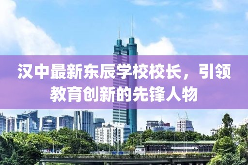 漢中最新東辰學(xué)校校長(zhǎng)，引領(lǐng)教育創(chuàng)新的先鋒人物