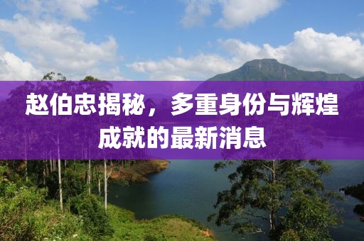 趙伯忠揭秘，多重身份與輝煌成就的最新消息