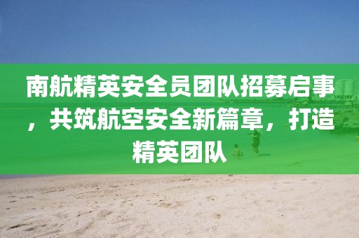 南航精英安全員團(tuán)隊(duì)招募啟事，共筑航空安全新篇章，打造精英團(tuán)隊(duì)