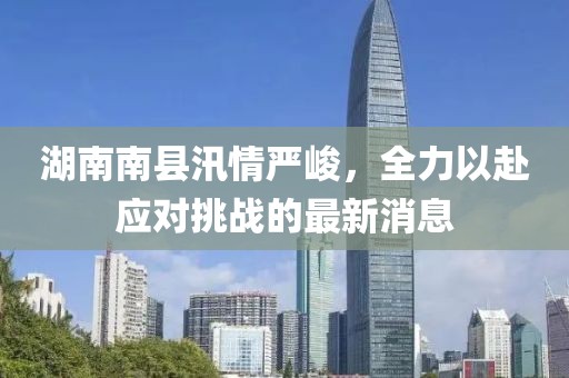 湖南南縣汛情嚴(yán)峻，全力以赴應(yīng)對(duì)挑戰(zhàn)的最新消息