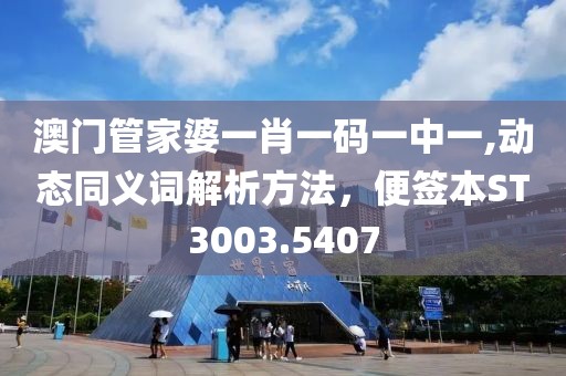 澳門管家婆一肖一碼一中一,動(dòng)態(tài)同義詞解析方法，便簽本ST3003.5407