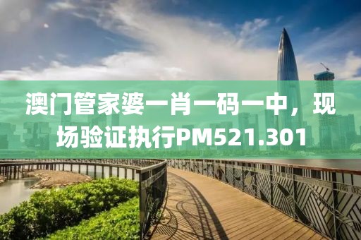澳門管家婆一肖一碼一中，現(xiàn)場(chǎng)驗(yàn)證執(zhí)行PM521.301