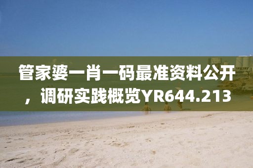 管家婆一肖一碼最準(zhǔn)資料公開，調(diào)研實踐概覽YR644.213