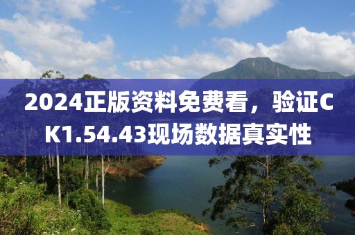 2024正版資料免費(fèi)看，驗(yàn)證CK1.54.43現(xiàn)場(chǎng)數(shù)據(jù)真實(shí)性