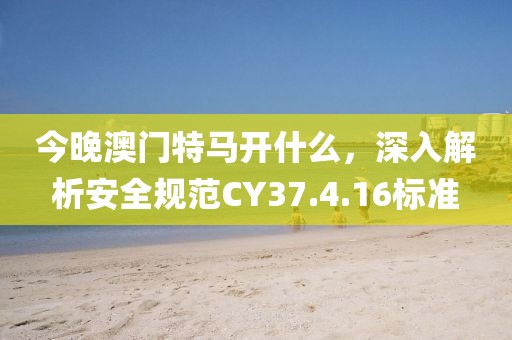 今晚澳門特馬開什么，深入解析安全規(guī)范CY37.4.16標(biāo)準(zhǔn)