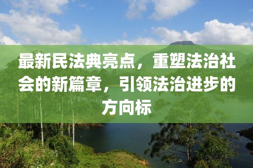 最新民法典亮點(diǎn)，重塑法治社會(huì)的新篇章，引領(lǐng)法治進(jìn)步的方向標(biāo)