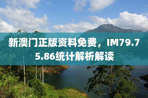 新澳門正版資料免費，IM79.75.86統計解析解讀