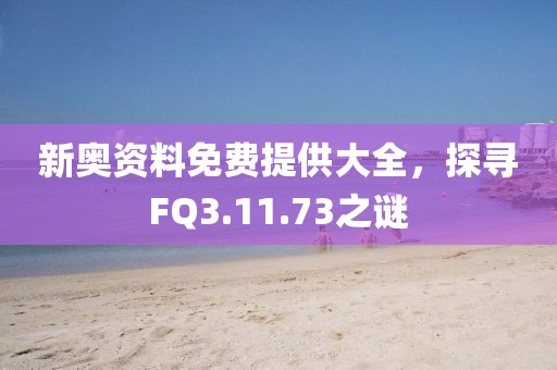 新奧資料免費(fèi)提供大全，探尋FQ3.11.73之謎