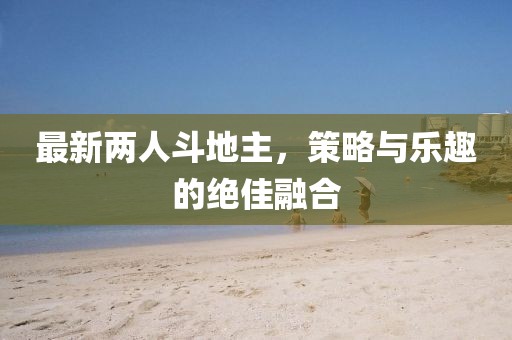 最新兩人斗地主，策略與樂(lè)趣的絕佳融合