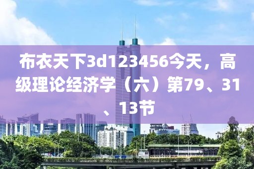 布衣天下3d123456今天，高級理論經(jīng)濟(jì)學(xué)（六）第79、31、13節(jié)