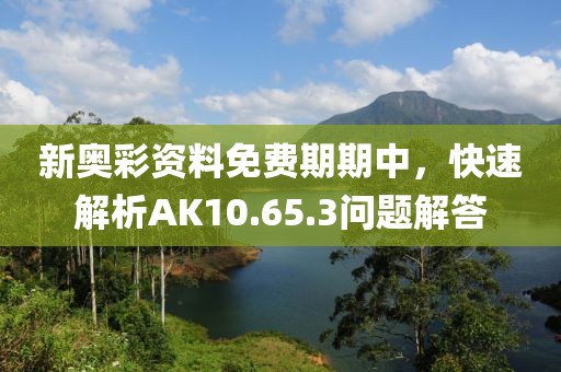 新奧彩資料免費期期中，快速解析AK10.65.3問題解答